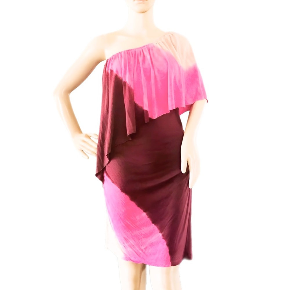 Young Fabulous & Broke Robyn Tie-Dye One Shoulder Draped Y2K Dress Size Medium
